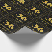 36e verjaardag - Art Deco geïnspireerde look "36"  Cadeaupapier (Hoek)