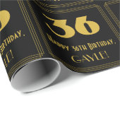 36e verjaardag - Art Deco geïnspireerde look "36"  Cadeaupapier (Rol Hoek)