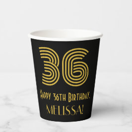 36e verjaardag: Art Deco Geïnspireerde look "36" e Papieren Bekers