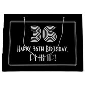 36e verjaardag — Art Deco geïnspireerde look "36"  Groot Cadeauzakje (Voorkant)