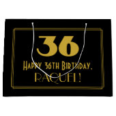 36e verjaardag — Art Deco geïnspireerde look "36"  Groot Cadeauzakje (Voorkant)