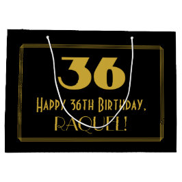 36e verjaardag — Art Deco geïnspireerde look "36"  Groot Cadeauzakje