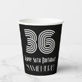 36e verjaardag — Art Deco Geïnspireerde look "36"  Papieren Bekers (Voorkant)