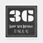 36e verjaardag: Art Deco geïnspireerde look "36" + Servet (Voorkant)