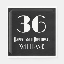 36e verjaardag ~ Art Deco Geïnspireerde look "36", Servet