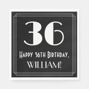 36e verjaardag ~ Art Deco Geïnspireerde look "36", Servet