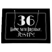 36e verjaardag: Art Deco geïnspireerde stijl "36", Groot Cadeauzakje (Voorkant)