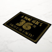 36e verjaardag — Art Deco Style "36" + Naam Folie Uitnodiging (Gedraaid)