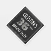 36e verjaardag: Art Deco Style + aangepaste naam Servet (Hoek)