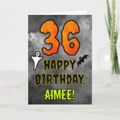 36e verjaardag: Eerie Halloween Theme + Aangepaste Kaart (Voorkant)