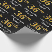 36e verjaardag: Elegant luxe Faux Gold-look # Cadeaupapier (Hoek)