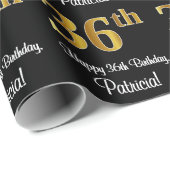 36e verjaardag: Elegant luxe Faux Gold-look # Cadeaupapier (Rol Hoek)