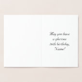 36e verjaardag: Elegant,  script; aangepaste naam Folie Kaarten (Binnen)