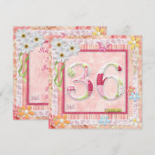 36e verjaardag feest scrapbooking stijl kaart (Voorkant / Achterkant)