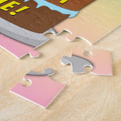 36e verjaardag: Fun Cake and Candles + Custom Name Legpuzzel (Zijkant)