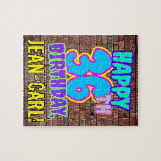 36e verjaardag ~ Fun, door Urban Graffiti geïnspir Legpuzzel (Horizontaal)