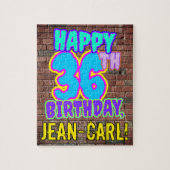 36e verjaardag ~ Fun, door Urban Graffiti geïnspir Legpuzzel (Verticaal)