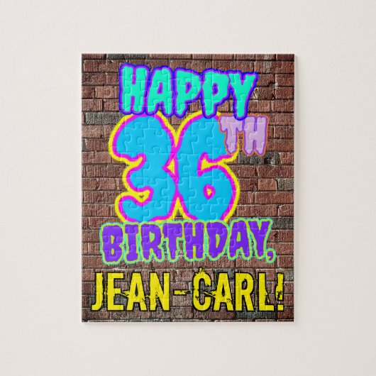 36e verjaardag ~ Fun, door Urban Graffiti geïnspir Legpuzzel (Verticaal)