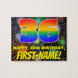 36e verjaardag: Fun, kleurrijk gevuurwerk Legpuzzel