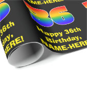 36e verjaardag: Fun, kleurrijke regenboog geïnspir Cadeaupapier (Rol Hoek)