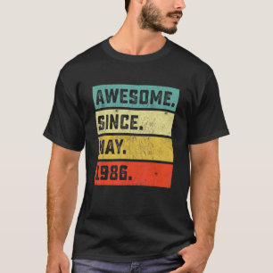 36e verjaardag Geweldige sinds mei 1986 36 jaar ou T-shirt