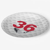 36e verjaardag golfbal ontwerp papieren bordje (Gekanteld)