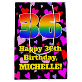 36e verjaardag: Heatpatroon liefhebbend, regenboog Medium Cadeauzakje (Achterkant)