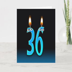 36e verjaardag kaarsen kaart
