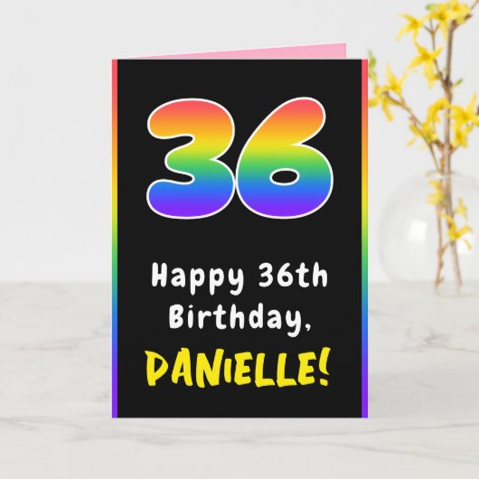 36e verjaardag: kleurrijke regenboog # 36, Naam va Kaart (Gele Bloem)