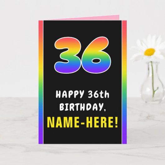 36e verjaardag: kleurrijke regenboog # 36, Naam va Kaart (Kleine Plant)