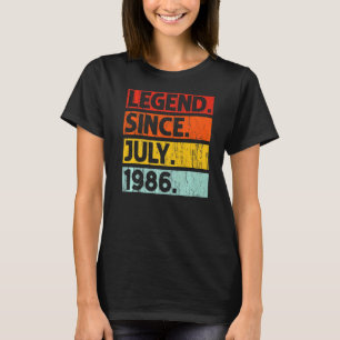 36e verjaardag Legende sinds juli 1986 36 jaar oud T-shirt