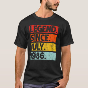 36e verjaardag Legende sinds juli 1986 36 jaar oud T-shirt