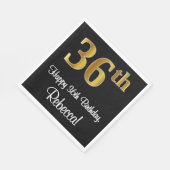 36e verjaardag ~ Luxurieuze Faux Gold-look # Servet (Hoek)