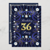 36e verjaardag met een groot aantal juwelen kaart (Voorkant / Achterkant)