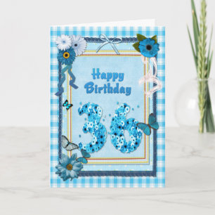 36e verjaardag met een scrapbook-effect kaart