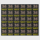 36e verjaardag: Naam & Faux Wood Grain Patroon "36 Cadeaupapier (Vlak)