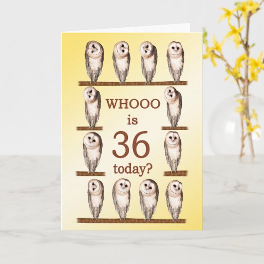 36e verjaardag, nieuwsgierige eigenaar kaart (Gele Bloem)