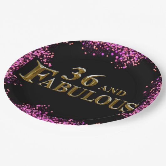 36e verjaardag papieren bordje (Gekanteld)