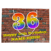 36e verjaardag: Plezier, op graffiti geïnspireerde Groot Cadeauzakje (Achterkant)