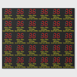 36e verjaardag: Red Digital Clock Style "36" + naa Cadeaupapier