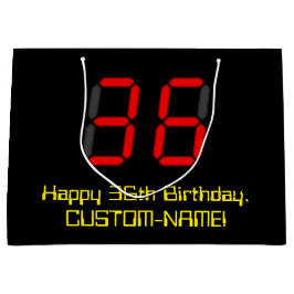 36e verjaardag: Red Digital Clock Style "36" + naa Groot Cadeauzakje