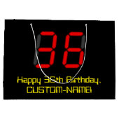36e verjaardag: Red Digital Clock Style "36" + naa Groot Cadeauzakje (Achterkant)