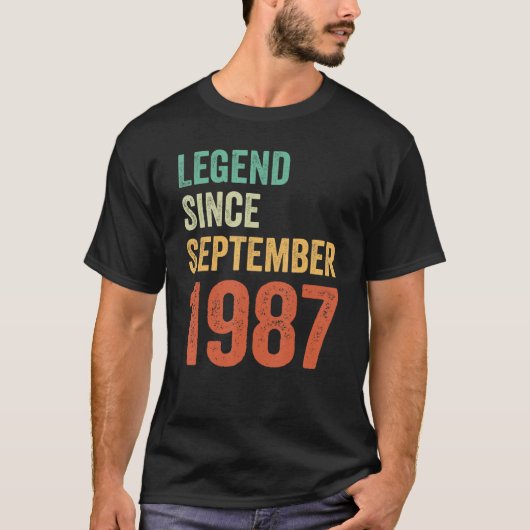 36e verjaardag Shirt Legend sinds september 1987 W (Voorkant)