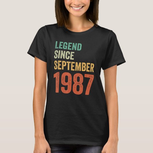 36e verjaardag Shirt Legend sinds september 1987 W (Voorkant)
