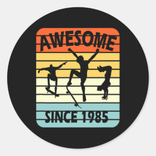 36e Verjaardag Skateboarden Jongen Geweldig Sinds Ronde Sticker