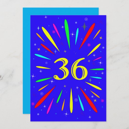 36e verjaardag Uitnodiging (Voorkant / Achterkant)