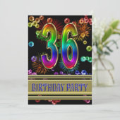 36e verjaardag Uitnodiging met bellen (Staand voorkant)