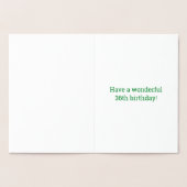 36e verjaardag: Vet "36 JAAR OUD!" Goudfolie Kaart (Binnen)