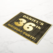 36e verjaardag: Vet, Faux-waterkorenpatroon Folie Uitnodiging (Gedraaid)