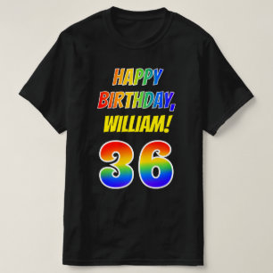 36e verjaardag — vet, leuk, regenboog 36, aangepas t-shirt